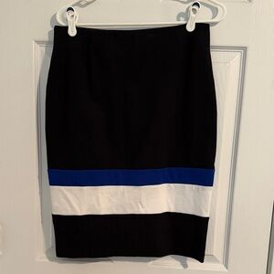 Amanda and Chelsea Black and Blue Women's Knit Pencil Skirt Size 10